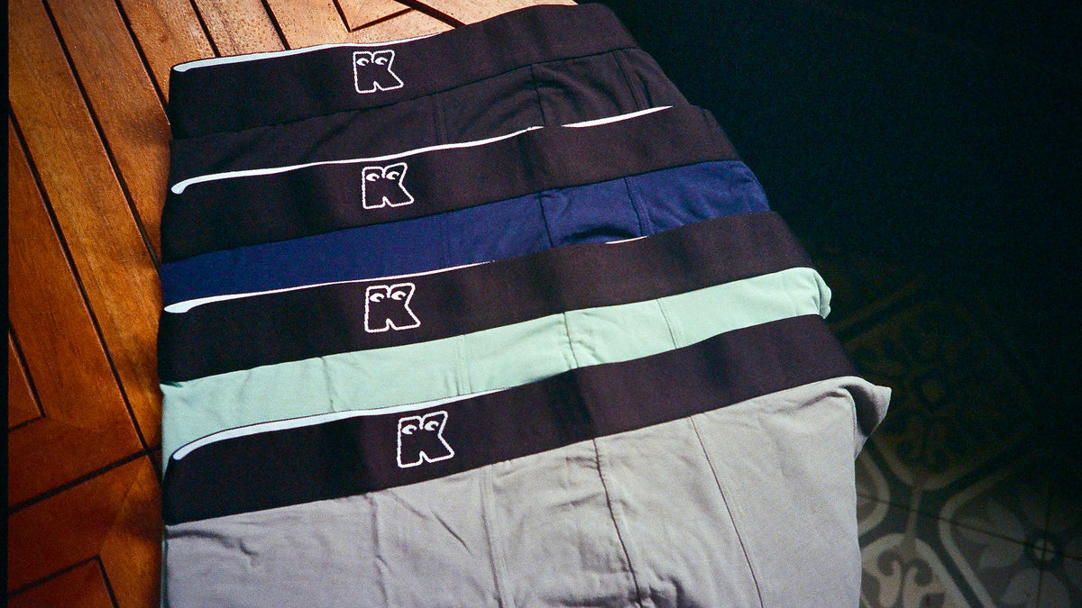 Booie Boxer underwear laying on a table