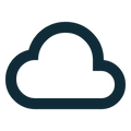 Outline of a cloud icon on a white background