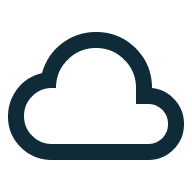 Outline of a cloud icon on a white background